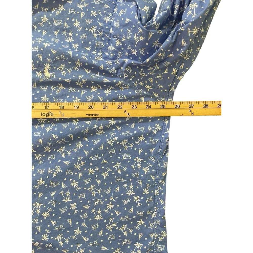 Ralph Lauren Classic fit Shirt XL Button Front Coastal Nautical All Over Print
